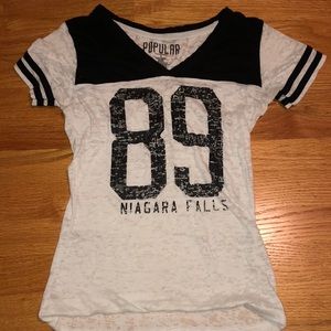 Black and White Jersey Style Niagara Falls Tee